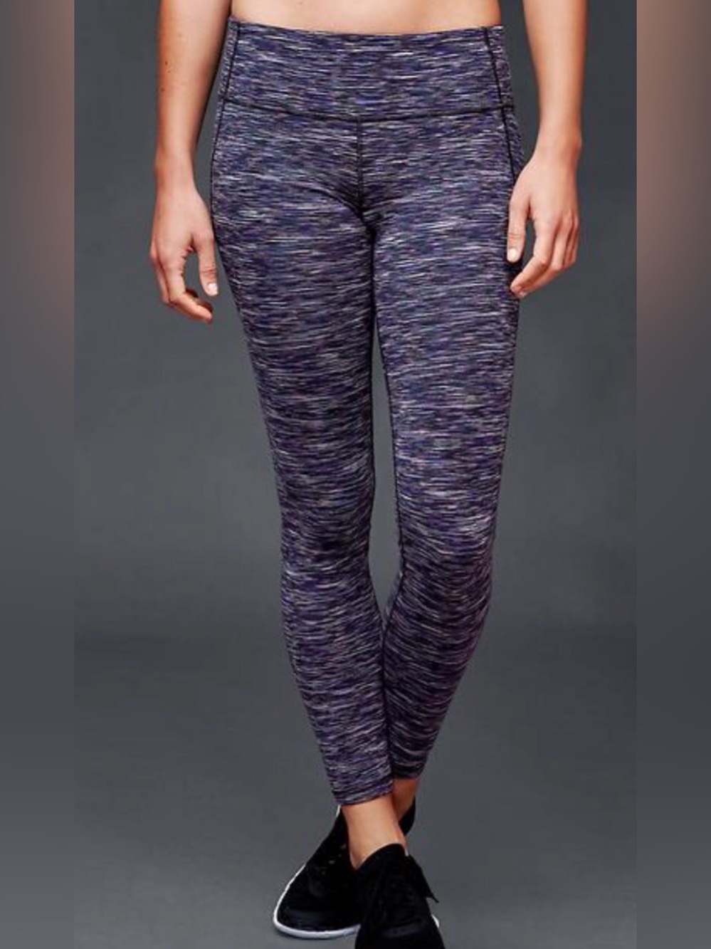 GapFit Space-Dye Navy and Pink High Waisted Leggings Full Length Activewear